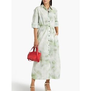 GANNI Tye-died organic cotton-poplin midi shirt dress sz DE 34 equals US 4